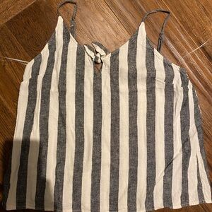 Grey and White Striped Women’s Top